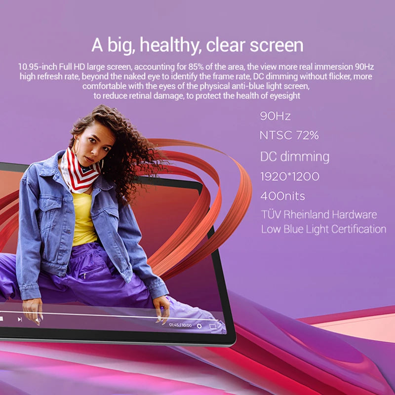 Lenovo Tab M11 WiFi/LTE Tablet — 10.95", 90Hz, 7040mAh, Face Recognition