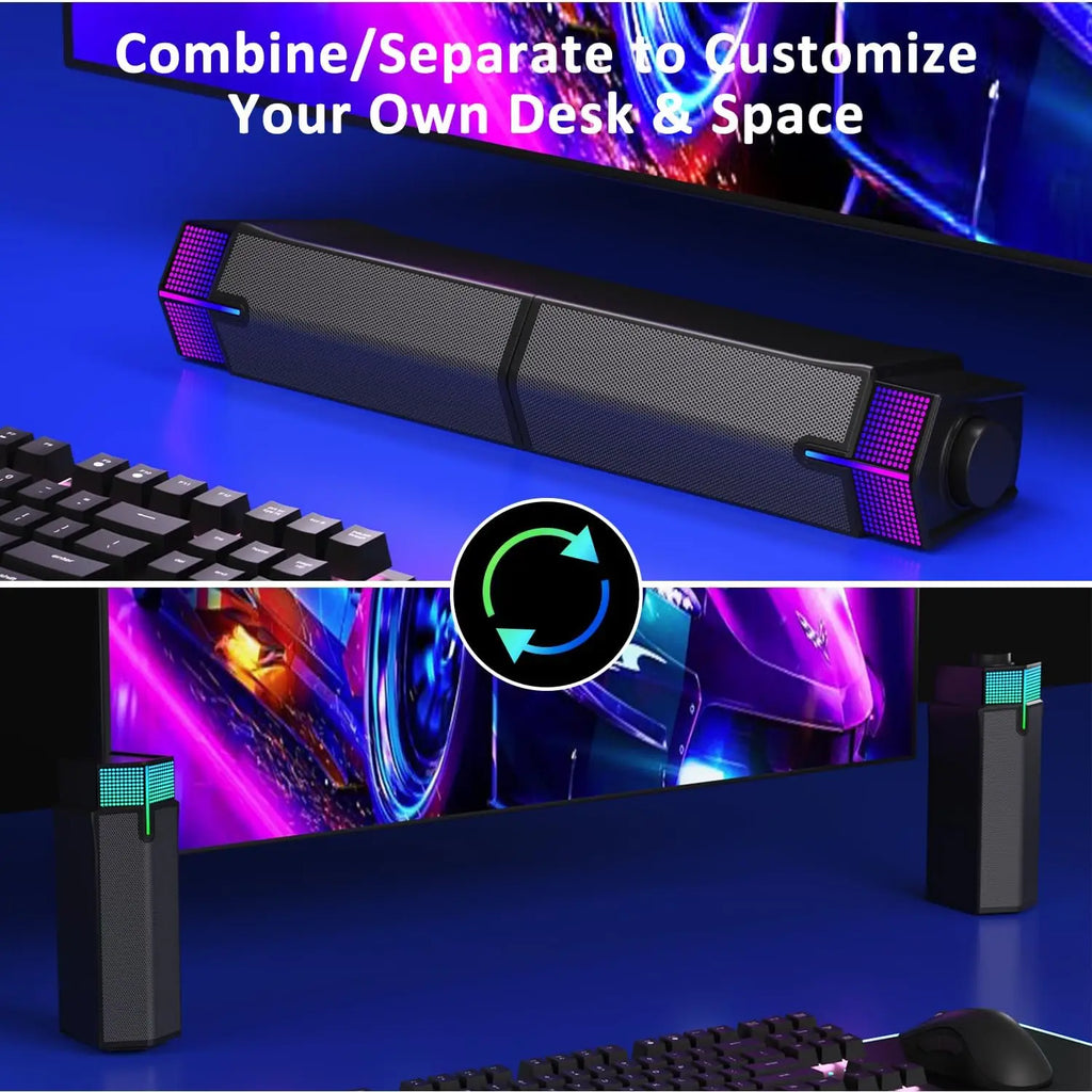 Jeecoo M20 Bluetooth PC Speakers — USB-Powered, Wired, Desktop Monitor