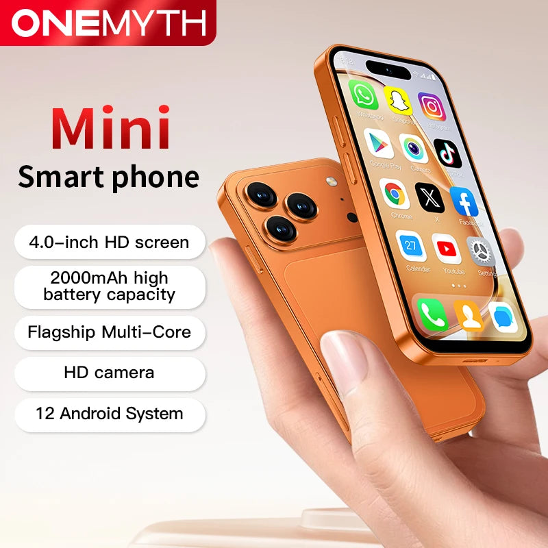 ONEMYTH A18 Pro Mini Smartphone — 4G, Android 12, Dual SIM, 4.0"